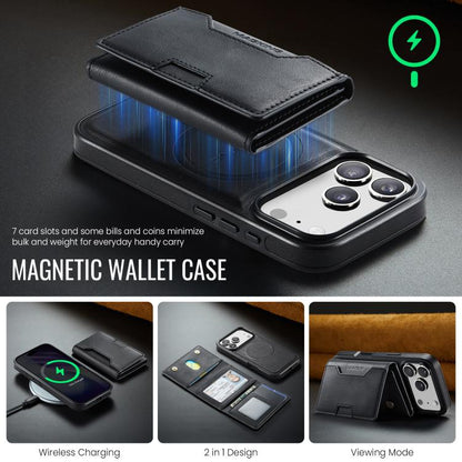 For iPhone 17 Pro MAGKING K4 Series MagSafe RFID Tri-fold Card Bag Detachable Phone Case(Black) by MAGKING