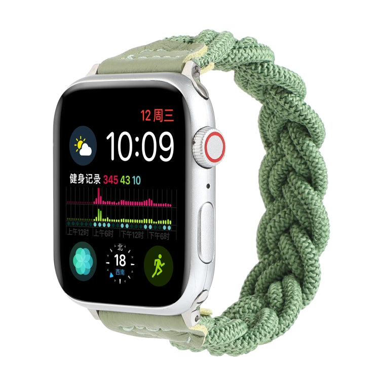 Elastic Woven Watch Band For Apple Watch Series 9&8&7 41mm / SE 3&SE 2&6&SE&5&4 40mm / 3&2&1 38mm, Length:120mm(Green) by bashfashion