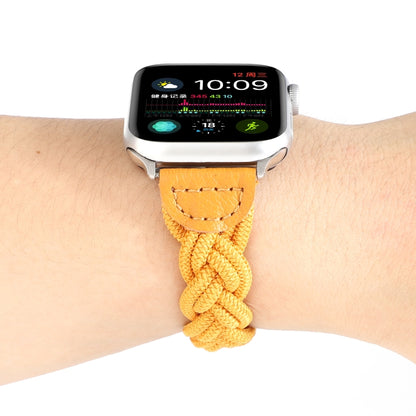 Elastic Woven Watch Band For Apple Watch Series 9&8&7 41mm / SE 3&SE 2&6&SE&5&4 40mm / 3&2&1 38mm, Length:120mm(Yellow) by bashfashion