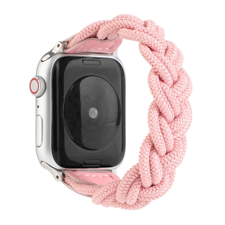 Elastic Woven Watch Band For Apple Watch Series 7 41mm / 6 & SE & 5 & 4 40mm / 3 & 2 & 1 38mm, Length:130mm(Pink) by bashfashion