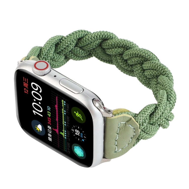 Elastic Woven Watch Band For Apple Watch Series 7 41mm / 6 & SE & 5 & 4 40mm / 3 & 2 & 1 38mm, Length:130mm(Green) by bashfashion