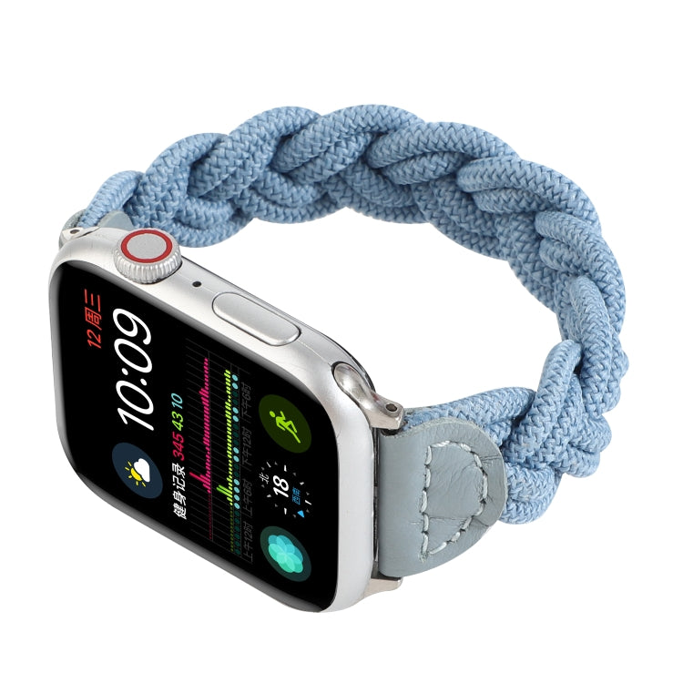 Elastic Woven Watch Band For Apple Watch Series 9&8&7 41mm / SE 3&SE 2&6&SE&5&4 40mm / 3&2&1 38mm, Length:160mm(Sky Blue) by bashfashion