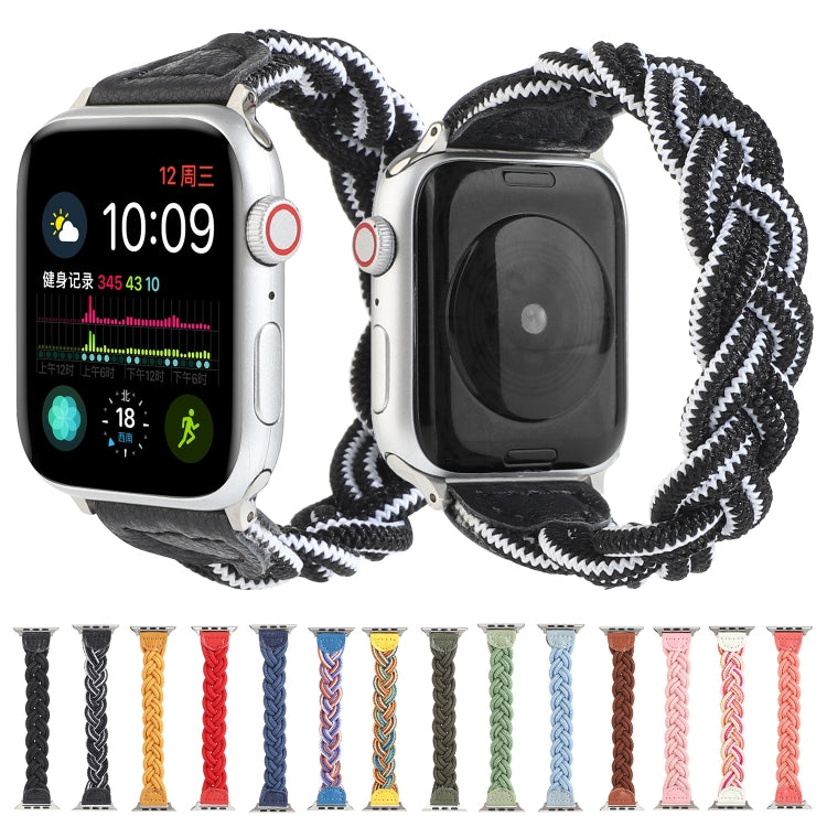 Elastic Woven Watch Band For Apple Watch Series 9&8&7 41mm / SE 3&SE 2&6&SE&5&4 40mm / 3&2&1 38mm, Length:160mm(Coffee) by bashfashion