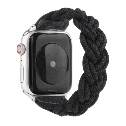 Elastic Woven Watch Band For Apple Watch Ultra 49mm&Watch Ultra 2 49mm / Series 9&8&7 45mm / SE 3&SE 2&6&SE&5&4 44mm / 3&2&1 42mm, Length:120mm(Black) by bashfashion