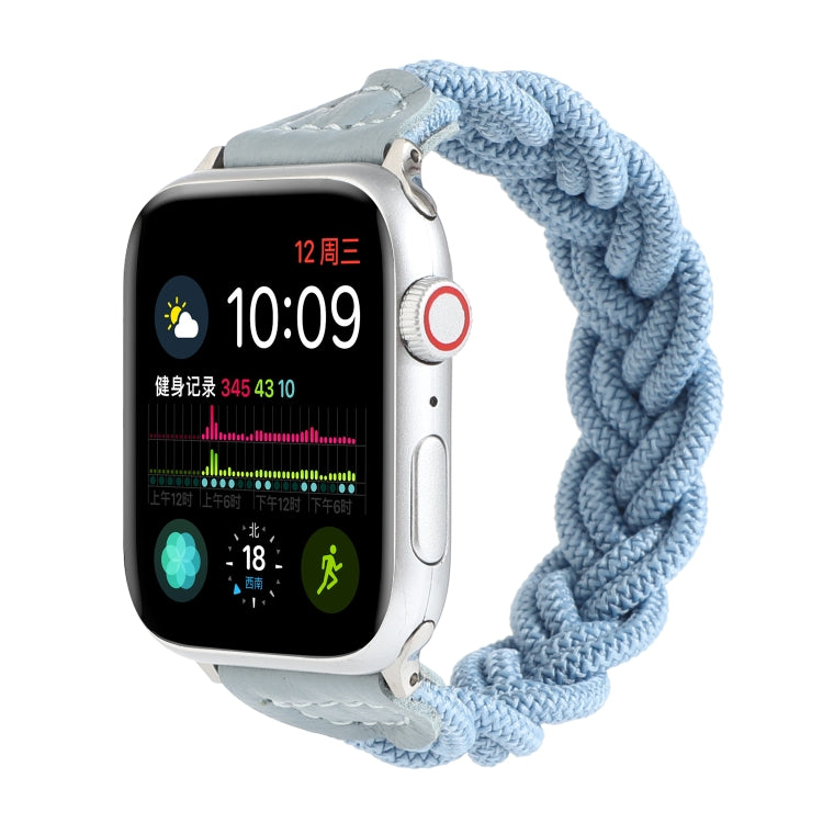 Elastic Woven Watch Band For Apple Watch Ultra 49mm&Watch Ultra 2 49mm / Series 9&8&7 45mm / SE 3&SE 2&6&SE&5&4 44mm / 3&2&1 42mm, Length:120mm(Sky Blue) by bashfashion