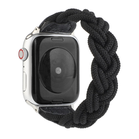 Elastic Woven Watch Band For Apple Watch Series 7 45mm / 6 & SE & 5 & 4 44mm / 3 & 2 & 1 42mm, Length:150mm(Black) by bashfashion