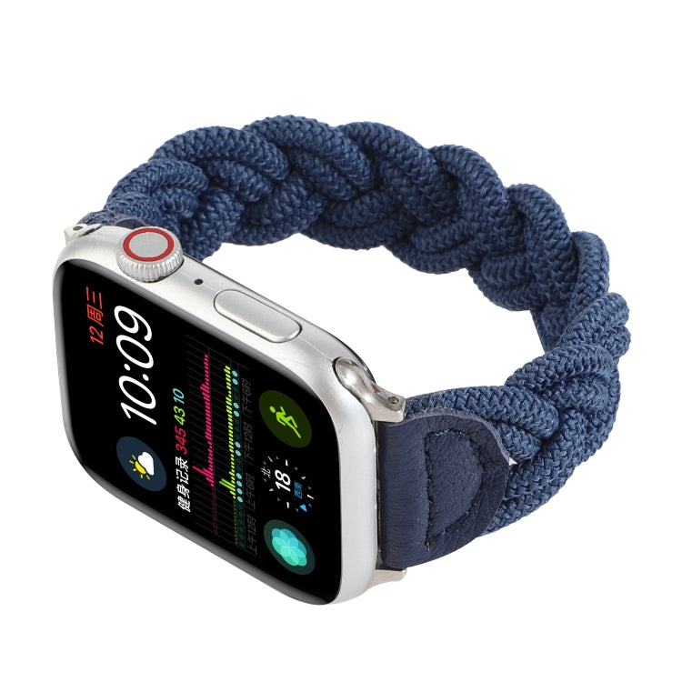 Elastic Woven Watch Band For Apple Watch Series 7 45mm / 6 & SE & 5 & 4 44mm / 3 & 2 & 1 42mm, Length:150mm(Blue) by bashfashion
