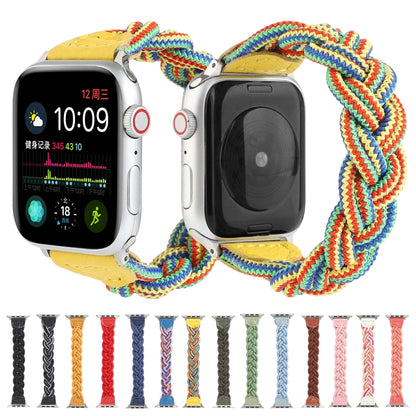 Elastic Woven Watch Band For Apple Watch Series 7 45mm / 6 & SE & 5 & 4 44mm / 3 & 2 & 1 42mm, Length:150mm(Blue) by bashfashion