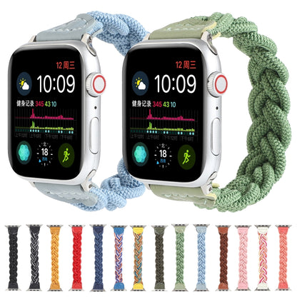 Elastic Woven Watch Band For Apple Watch Series 7 45mm / 6 & SE & 5 & 4 44mm / 3 & 2 & 1 42mm, Length:160mm(Blue White Orange) by bashfashion