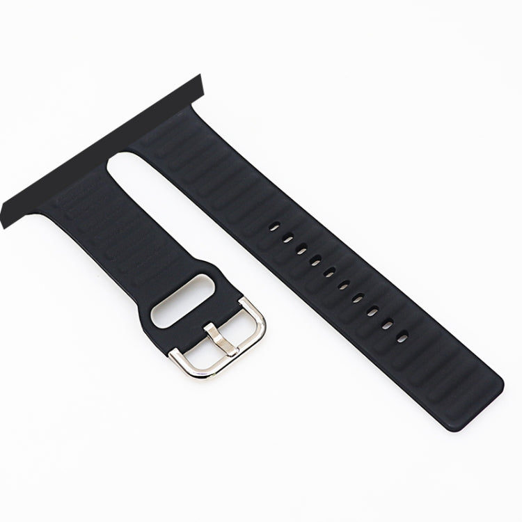 Silicone Watch Band For Apple Watch Ultra 49mm&Watch Ultra 2 49mm / Series 9&8&7 45mm / SE 3&SE 2&6&SE&5&4 44mm / 3&2&1 42mm(Black) by bashfashion