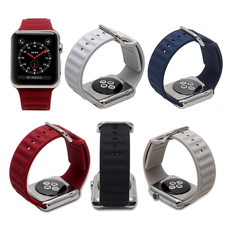 Silicone Watch Band For Apple Watch Ultra 49mm&Watch Ultra 2 49mm / Series 9&8&7 45mm / SE 3&SE 2&6&SE&5&4 44mm / 3&2&1 42mm(Red) by bashfashion