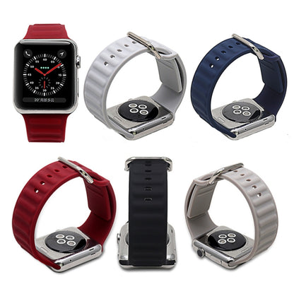 Silicone Watch Band For Apple Watch Series 9&8&7 41mm / SE 3&SE 2&6&SE&5&4 40mm / 3&2&1 38mm(Grey) by bashfashion