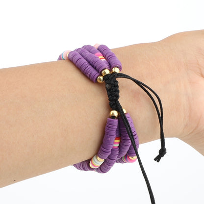 Bohemian Style Soft Ceramic Beaded Strap For Apple Series 7 41mm / 6 & SE & 5 & 4 40mm / 3 & 2 & 1 38mm(Purple) by bashfashion