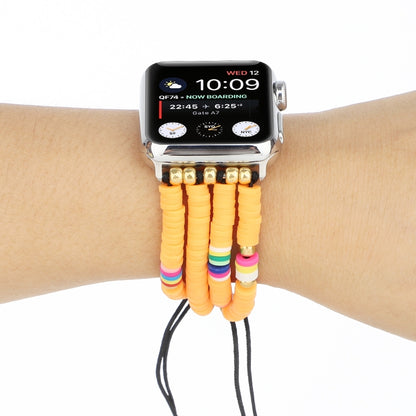 Bohemian Style Soft Ceramic Beaded Strap For Apple Series 7 41mm / 6 & SE & 5 & 4 40mm / 3 & 2 & 1 38mm(Yellow) by bashfashion