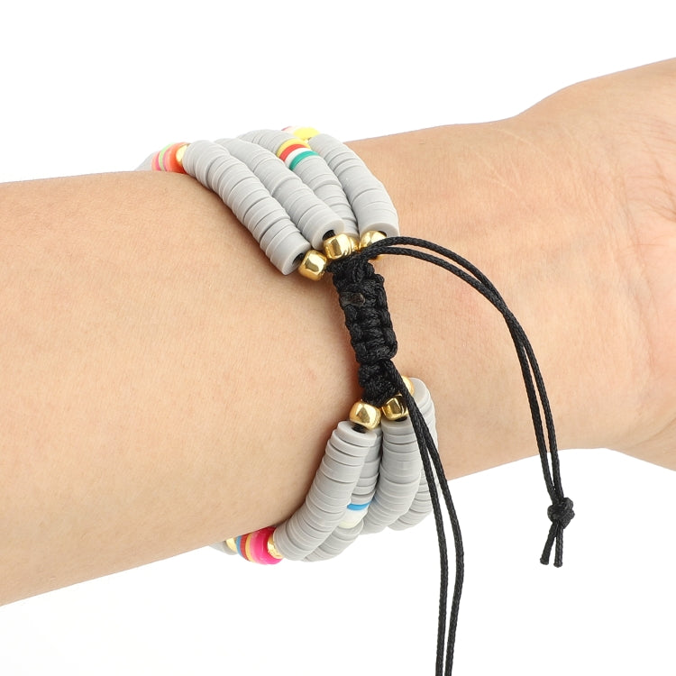 Bohemian Style Soft Ceramic Beaded Strap For Apple Series 7 45mm / 6 & SE & 5 & 4 44mm / 3 & 2 & 1 42mm(Grey) by bashfashion