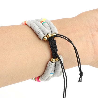 Bohemian Style Soft Ceramic Beaded Strap For Apple Series 7 45mm / 6 & SE & 5 & 4 44mm / 3 & 2 & 1 42mm(Grey) by bashfashion