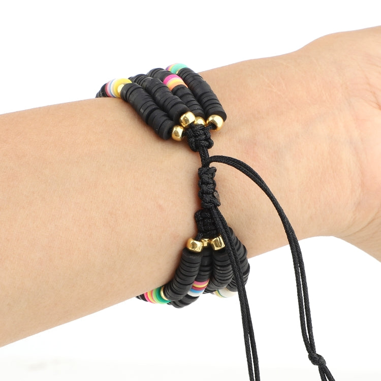 Bohemian Style Soft Ceramic Beaded Strap For Apple Series 7 45mm / 6 & SE & 5 & 4 44mm / 3 & 2 & 1 42mm(Black) by bashfashion