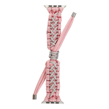 Braided Umbrella Cord Strap For Apple Series 7 41mm / 6 & SE & 5 & 4 40mm / 3 & 2 & 1 38mm(Pink) by bashfashion
