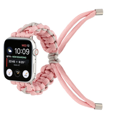Braided Umbrella Cord Strap For Apple Series 7 41mm / 6 & SE & 5 & 4 40mm / 3 & 2 & 1 38mm(Pink) by bashfashion