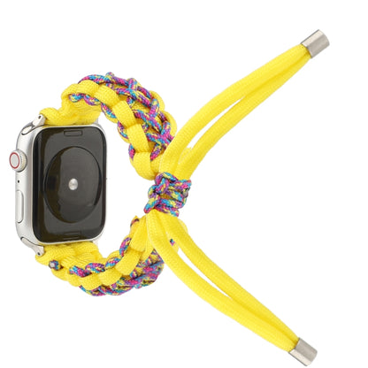 Braided Umbrella Cord Strap For Apple Series 7 41mm / 6 & SE & 5 & 4 40mm / 3 & 2 & 1 38mm(Yellow) by bashfashion