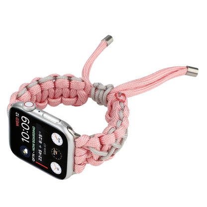Braided Umbrella Cord Strap For Apple Series 7 45mm / 6 & SE & 5 & 4 44mm / 3 & 2 & 1 42mm(Pink) by bashfashion