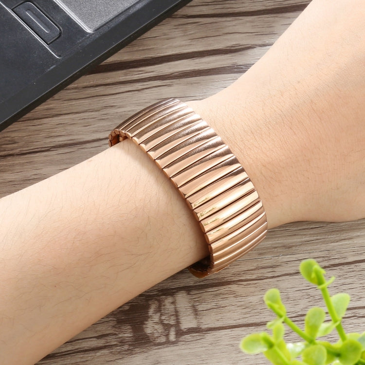 Elastic Aluminum Watch Band For Apple Watch Series 7 41mm / 6 & SE & 5 & 4 40mm / 3 & 2 & 1 38mm(Rose Gold) by bashfashion