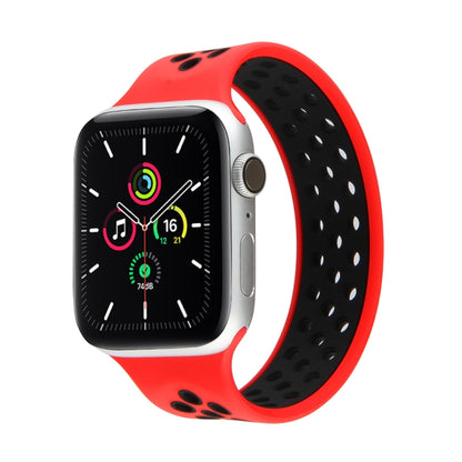 Elastic Silicone Watch Band For Apple Watch Series 7 41mm / 6 & SE & 5 & 4 40mm / 3 & 2 & 1 38mm, Length:150mm(Red Black) by bashfashion