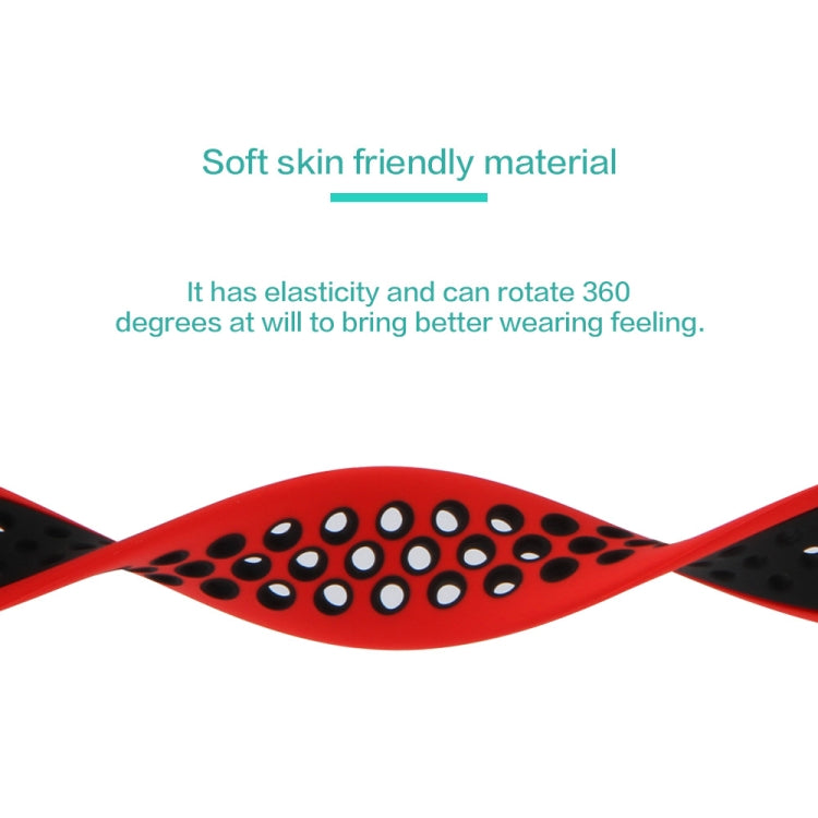 Elastic Silicone Watch Band For Apple Watch Series 7 45mm / 6 & SE & 5 & 4 44mm / 3 & 2 & 1 42mm, Length:150mm(Red Black) by bashfashion