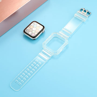 Transparent TPU Integrated Watch Band For Apple Watch Series 7 45mm / 6 & SE & 5 & 4 44mm / 3 & 2 & 1 42mm(White) by bashfashion