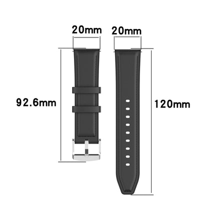 20mm Silicone Leather Watch Band for Samsung Galaxy Watch 3 41mm(Brown) by bashfashion