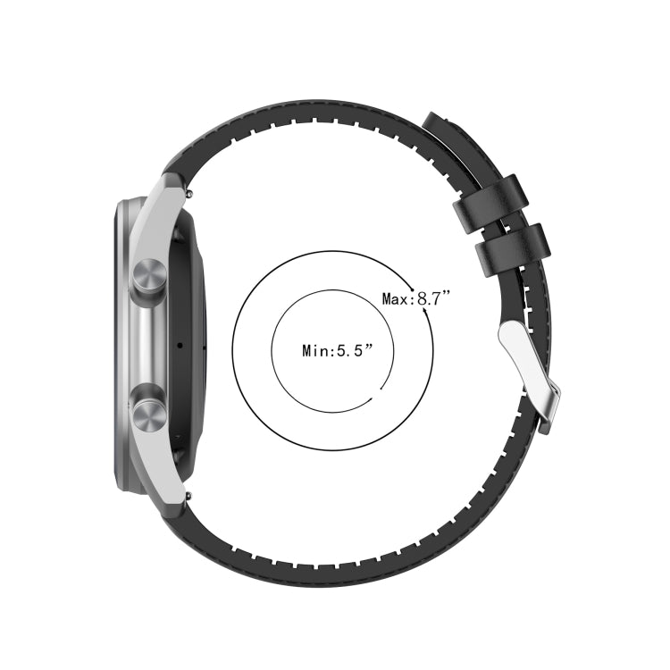 22mm Silicone Leather Watch Band for Samsung Galaxy Watch 3 45mm(Brown) by bashfashion