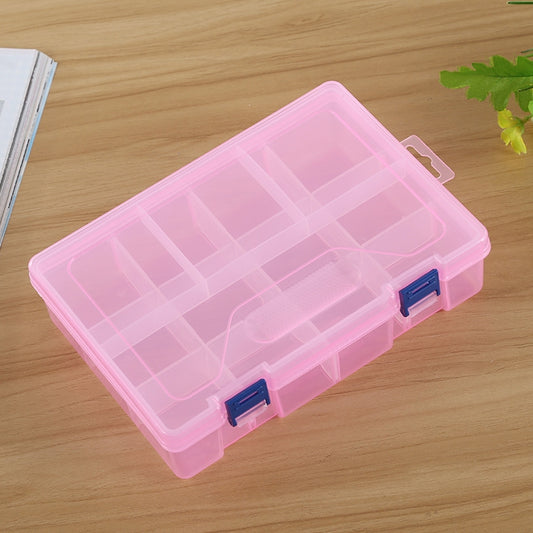 Double layer 8 Slots Plastic Jewelry Box Organizer Storage Container with Adjustable Dividers(Pink) by bashfashion