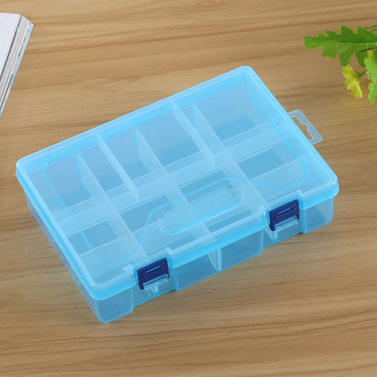 Double layer 8 Slots Plastic Jewelry Box Organizer Storage Container with Adjustable Dividers(Blue) by bashfashion