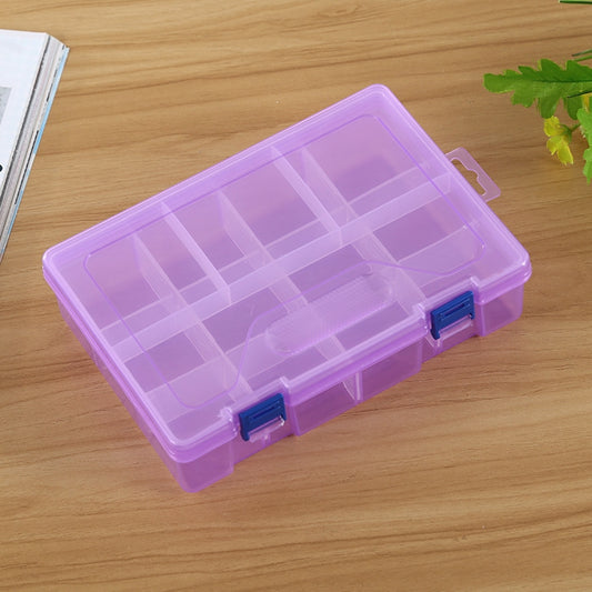 Double layer 8 Slots Plastic Jewelry Box Organizer Storage Container with Adjustable Dividers(Purple) by bashfashion