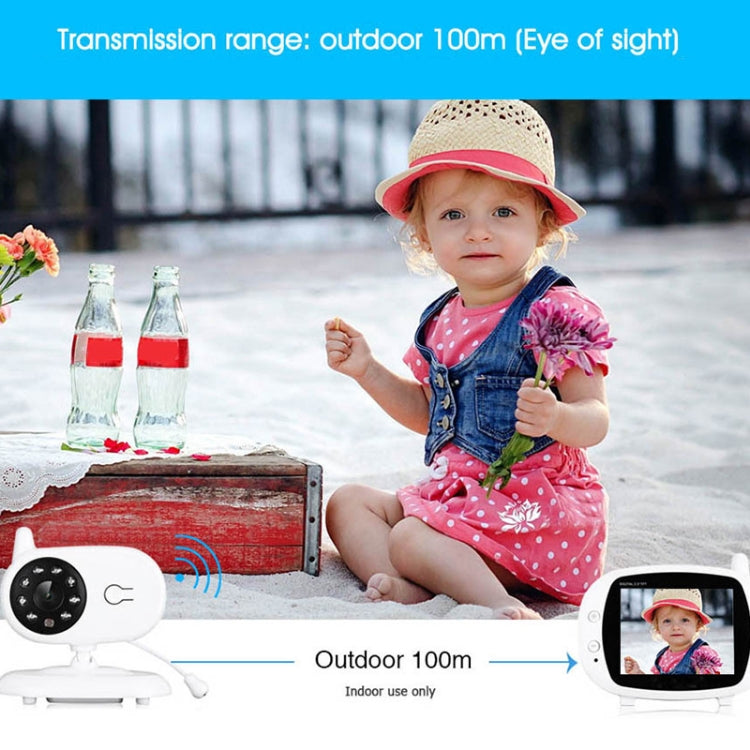 BM-850 3.5 inch LCD 2.4GHz Wireless Surveillance Camera Baby Monitor with 8-IR LED Night Vision, Two Way Voice Talk(White) by bashfashion
