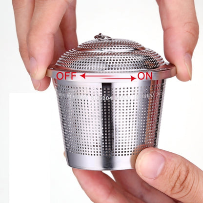 Stainless Steel Locking Spice Tea Strainer Mesh Infuser Tea Ball Filter, Large Size: 8 x 8cm by bashfashion