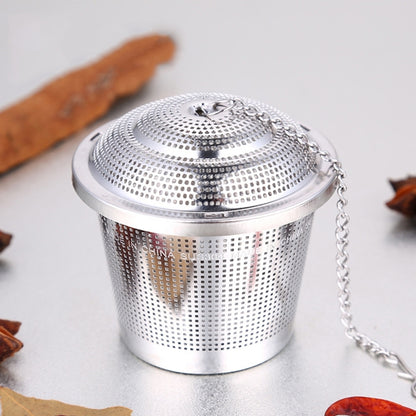 Stainless Steel Locking Spice Tea Strainer Mesh Infuser Tea Ball Filter, Large Size: 8 x 8cm by bashfashion