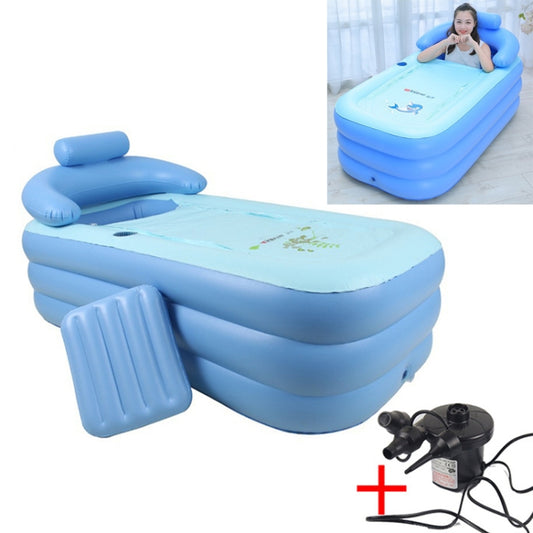 YT-038 Collapsible Sponge Bottom Inflatable Warm Bath Adult Bath Baby Swimming Pool with Charging Pump by bashfashion