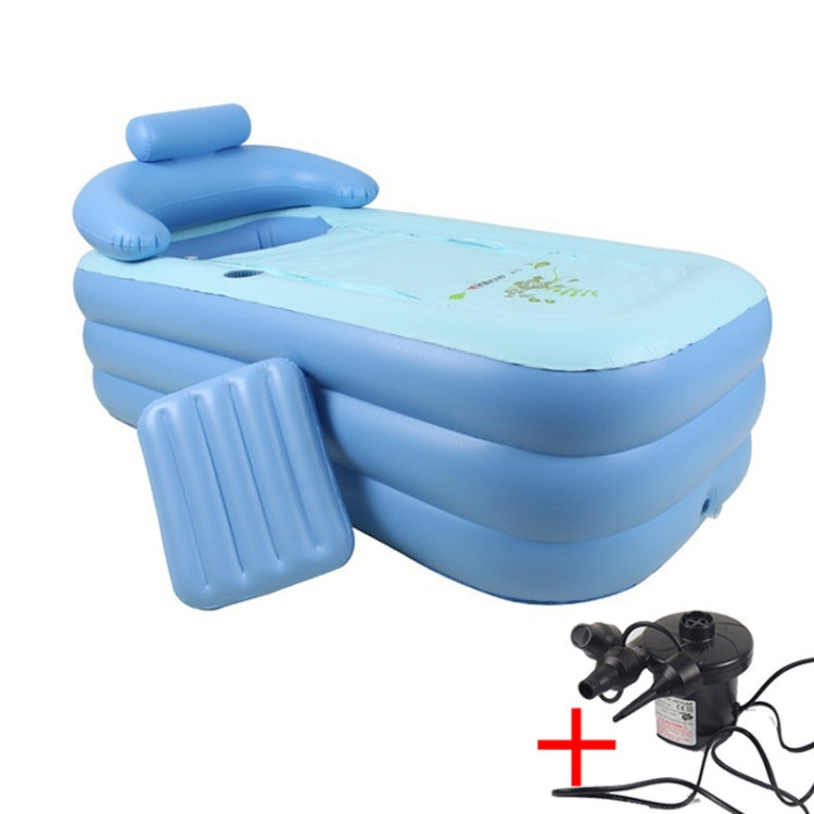 YT-038 Collapsible Sponge Bottom Inflatable Warm Bath Adult Bath Baby Swimming Pool with Charging Pump by bashfashion