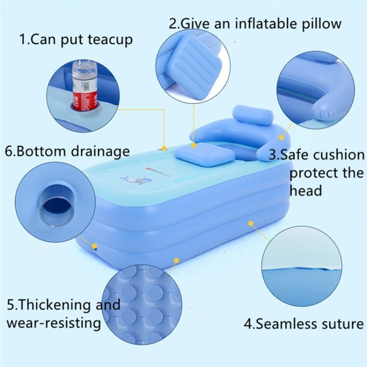 YT-038 Collapsible Sponge Bottom Inflatable Warm Bath Adult Bath Baby Swimming Pool with Charging Pump by bashfashion