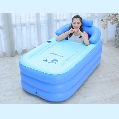 YT-038 Collapsible Sponge Bottom Inflatable Warm Bath Adult Bath Baby Swimming Pool with Charging Pump by bashfashion