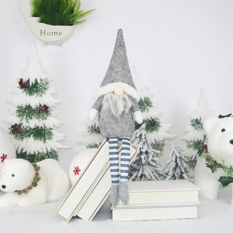 CX20218 Faceless Long-legged Sitting Doll Window Ornament Christmas Decoration(Grey) by bashfashion