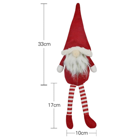 CX20218 Faceless Long-legged Sitting Doll Window Ornament Christmas Decoration(Red) by bashfashion