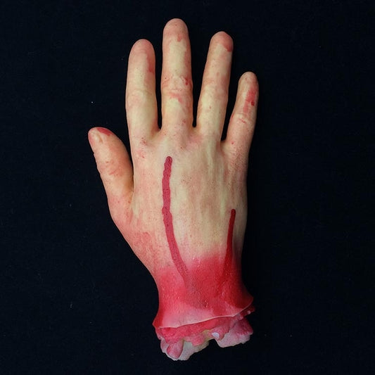 23cm Halloween Horror Props April Fool Day Party Prop Body Parts Decoration 5 Fingers Bloody Hand by bashfashion