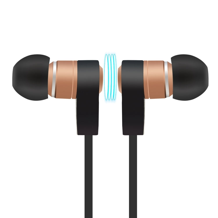 BTH-I8 Stereo Sound Quality Magnetic Absorption V4.2 + EDR Bluetooth Sports Headset, Bluetooth Distance: 8-15m, For iPad, iPhone, Galaxy, Huawei, Xiaomi, LG, HTC and Other Smart Phones(Gold) by bashfashion