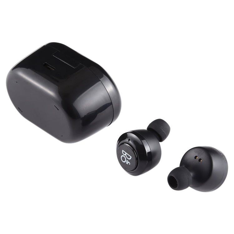Air Twins TWS1 Bluetooth V5.0 Wireless Stereo Earphones with Magnetic Charging Box(Black) by bashfashion