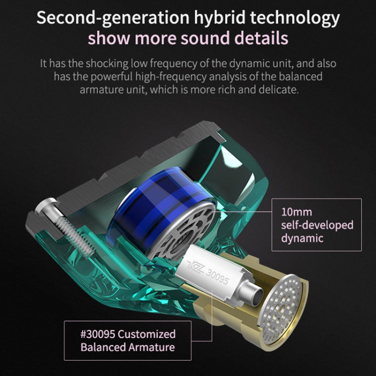 KZ ZSN Circle Iron Moving Iron Quad-core Wired Control In-ear Mega Bass HiFi Earphone with Microphone (Black) by KZ