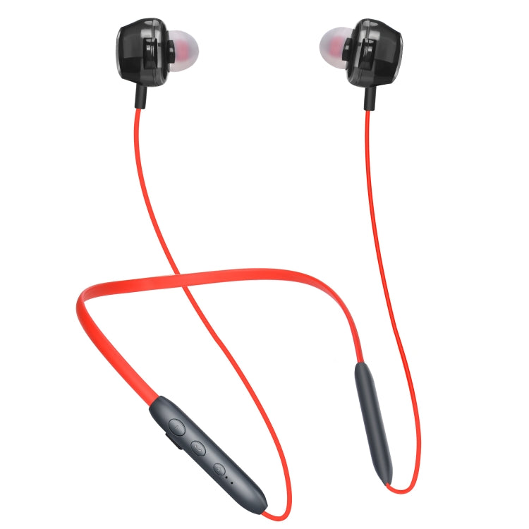 BH-I37 Bluetooth 5.0 Wire-controlled Bluetooth Earphone Built-in High-fidelity Microphone, Support Call (Red) by bashfashion