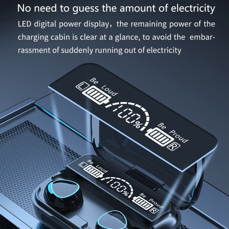 M10 Bluetooth 5.1 TWS Digital Display Wireless Bluetooth Earphone with Charging Box, Support Touch & Siri & Battery Display(Black) by bashfashion