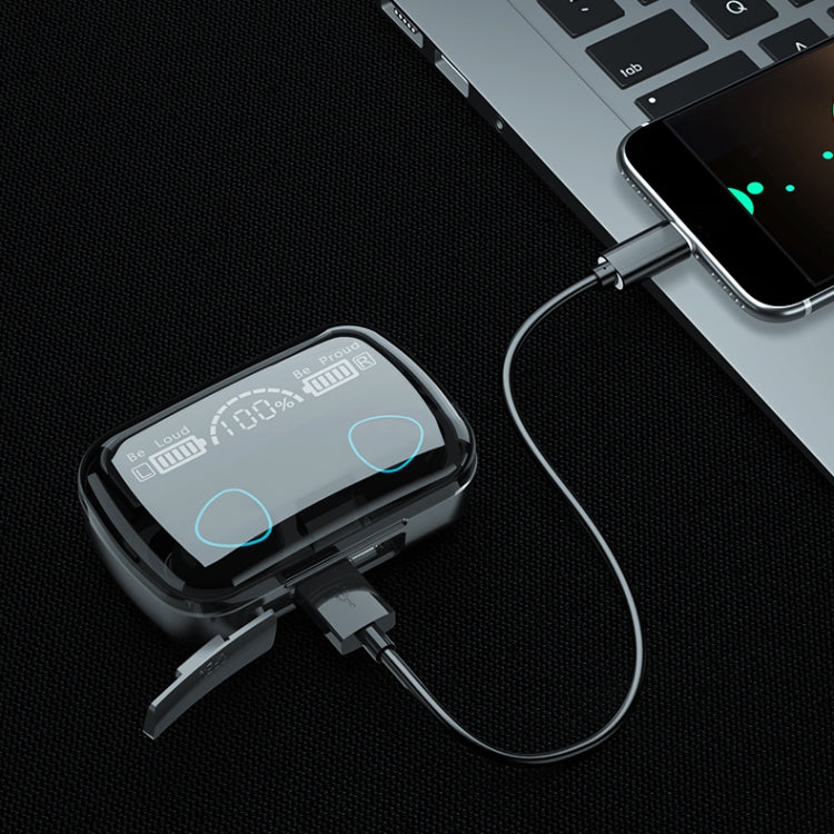 M10 Bluetooth 5.1 TWS Digital Display Wireless Bluetooth Earphone with Charging Box, Support Touch & Siri & Battery Display(Black) by bashfashion